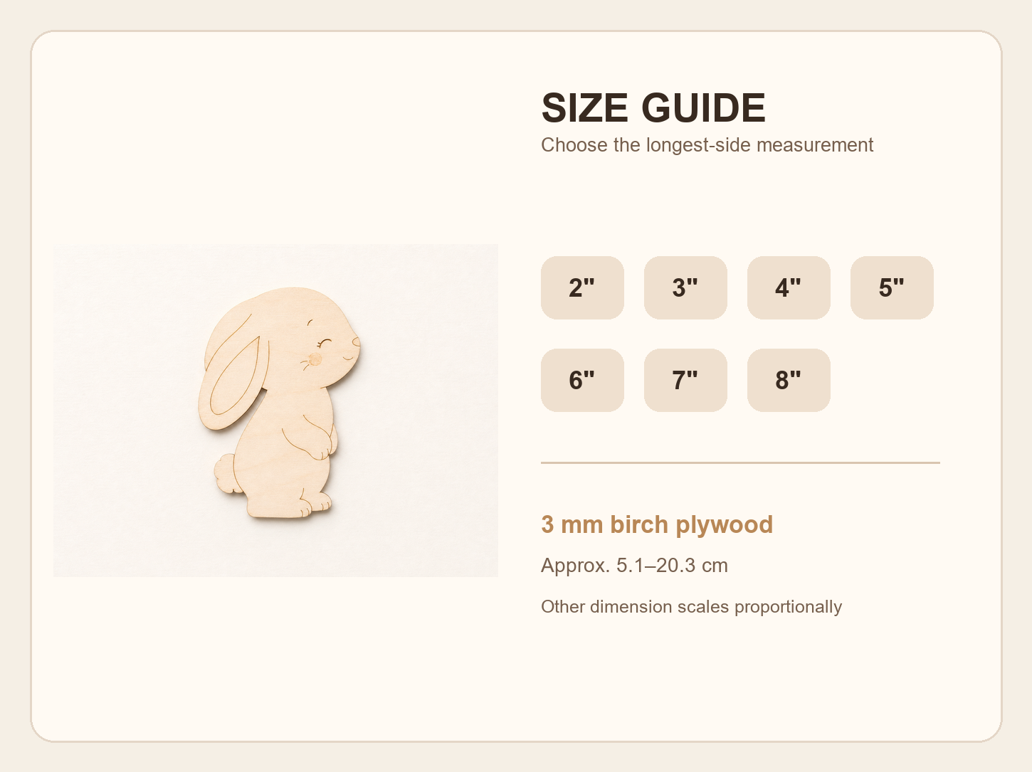 Wooden Rabbit Cutout - Image 3