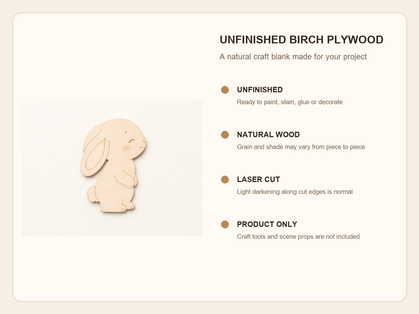 Wooden Rabbit Cutout - Image 7