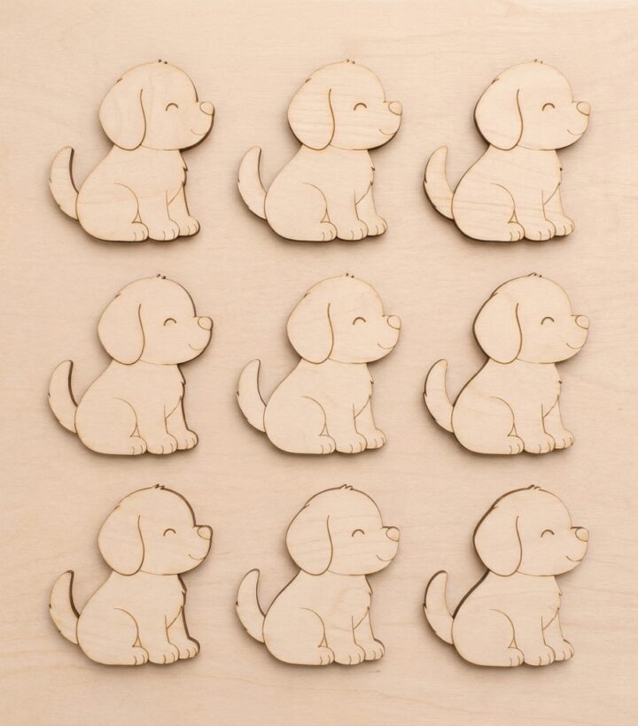 Unfinished Wooden Dog Cutout for Crafts