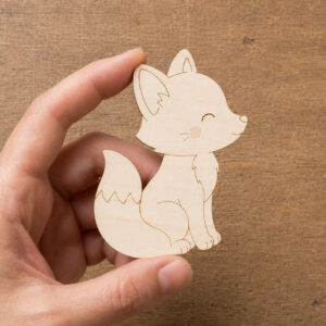 Cute Wooden Fox Cutout