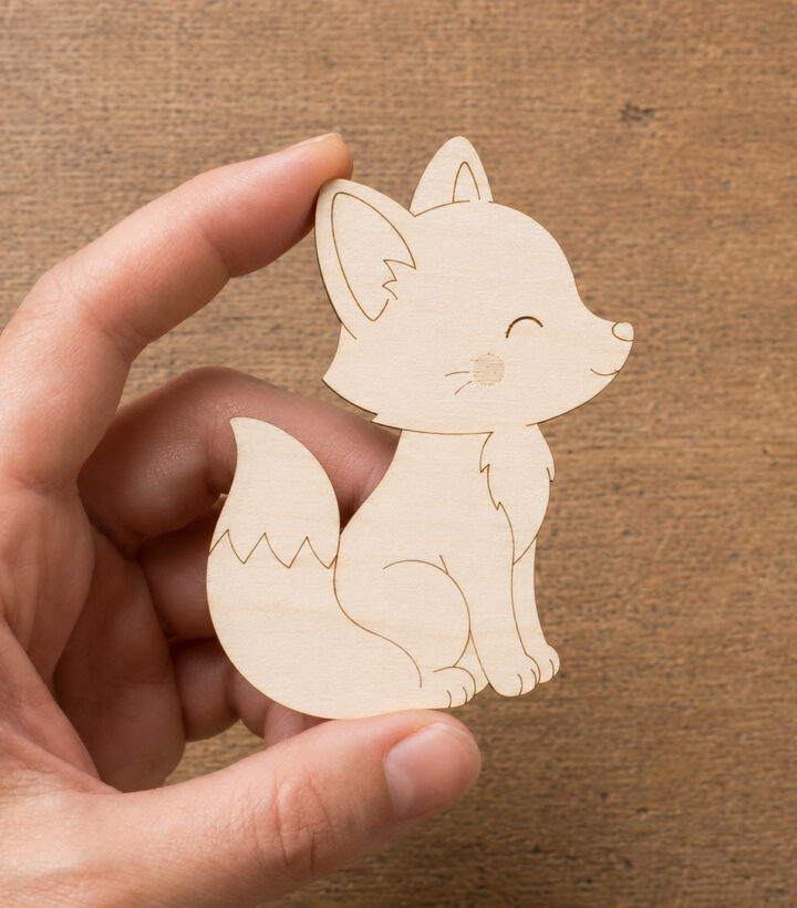 Cute Wooden Fox Cutout