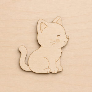 Cute Wooden Cat Cutout