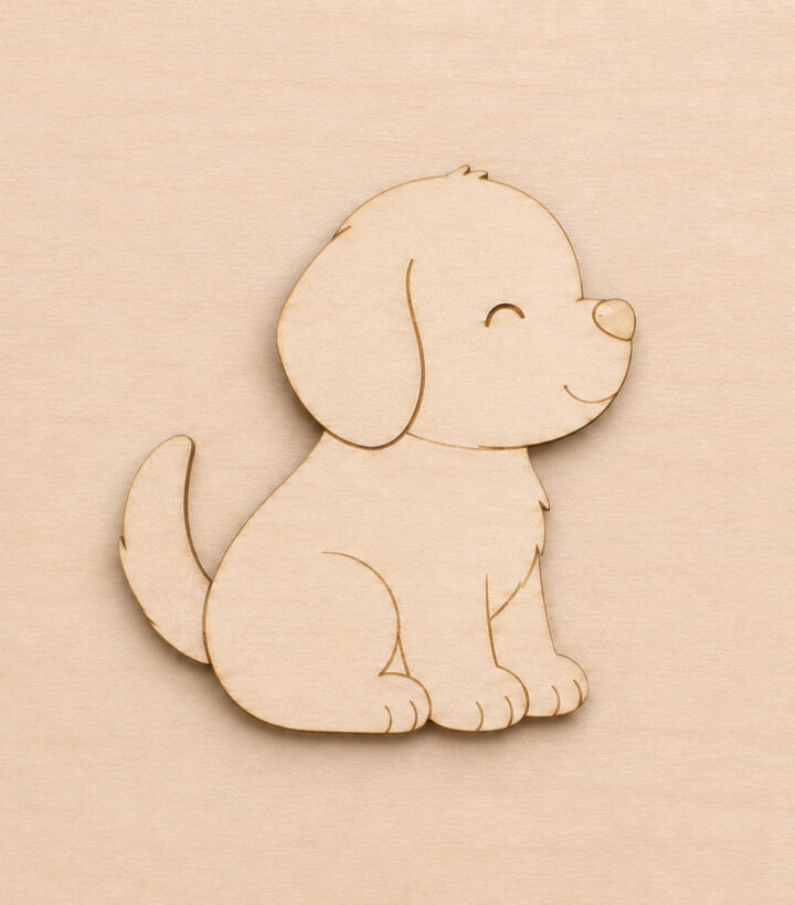 Cute Wooden Puppy Cutout
