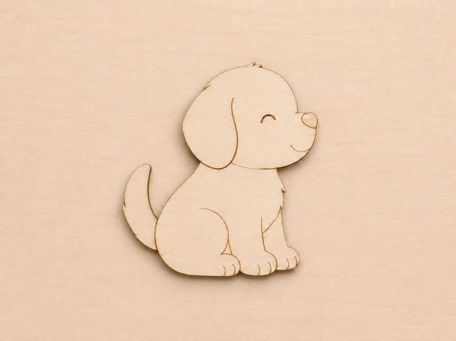 Cute Wooden Puppy Cutout