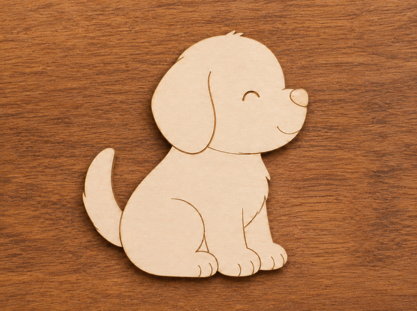 Cute Wooden Puppy Cutout - Image 2