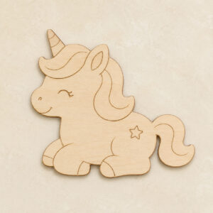 Wooden Baby Unicorn Cutout