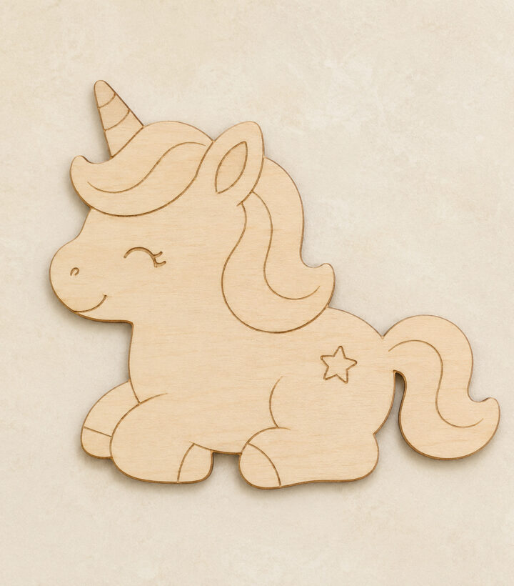 Wooden Baby Unicorn Cutout