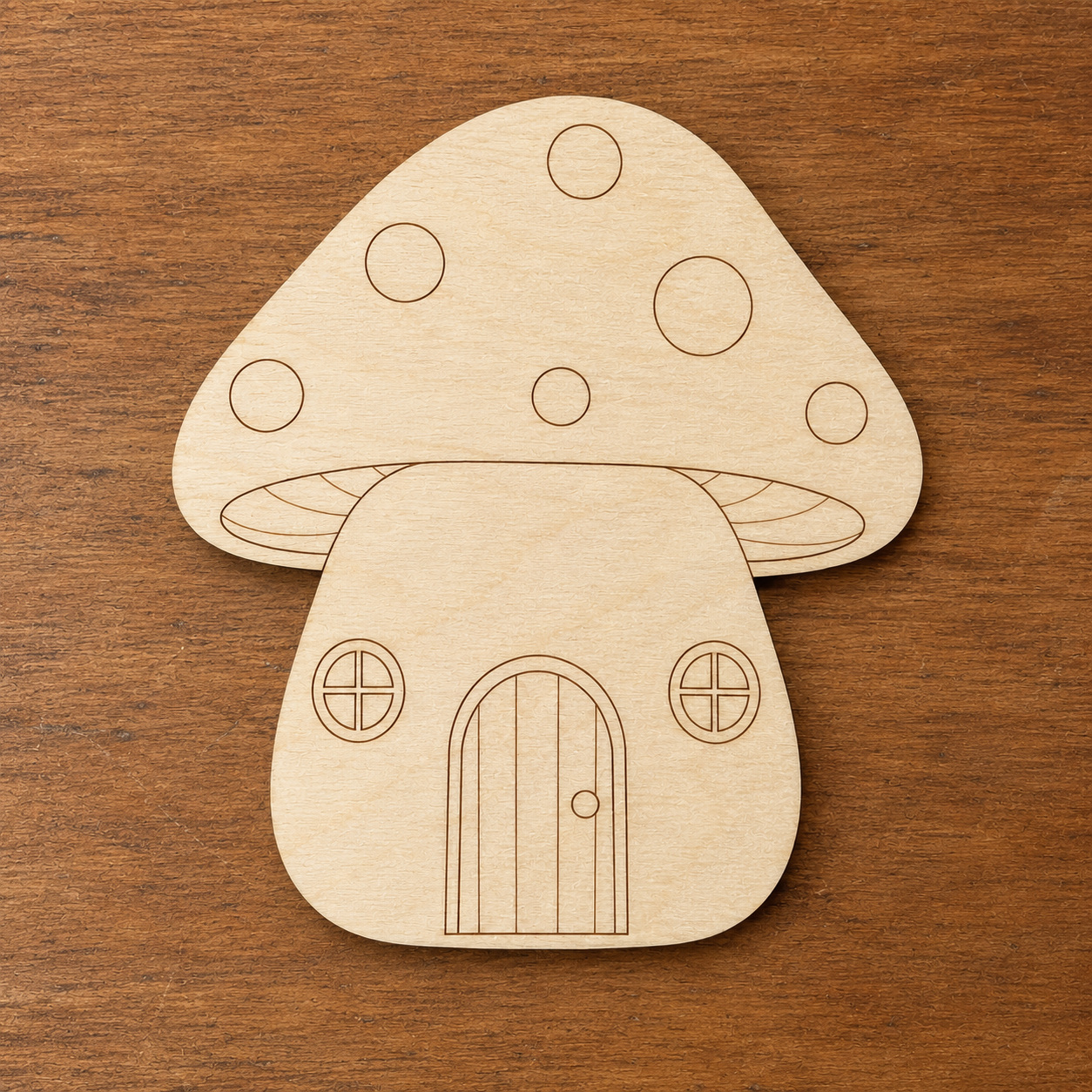 Wooden Mushroom House Cutout - Image 2