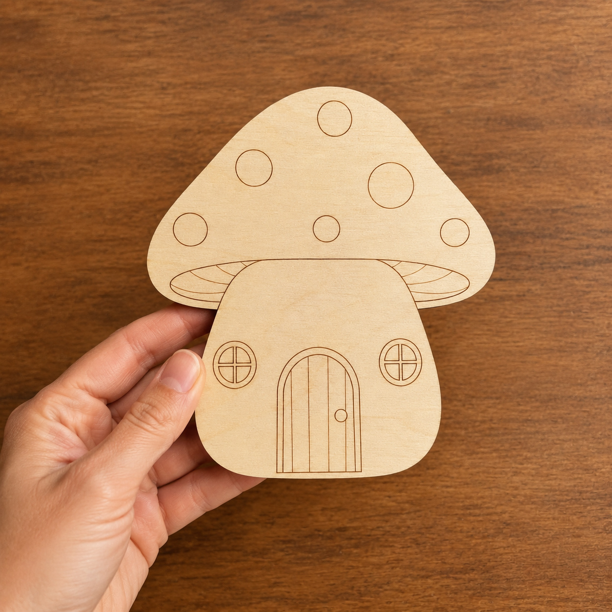 Wooden Mushroom House Cutout - Image 3
