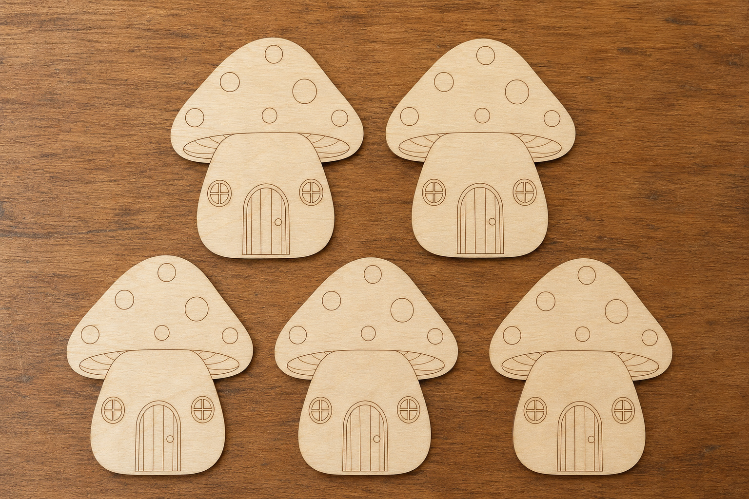 Wooden Mushroom House Cutout - Image 5