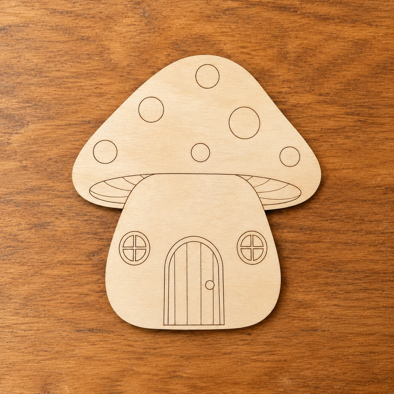 Wooden Mushroom House Cutout - Image 6
