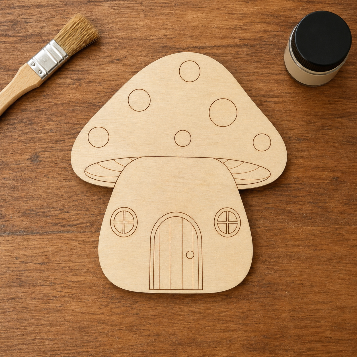 Wooden Mushroom House Cutout - Image 7