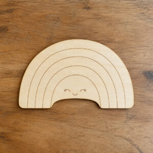 Cute Smiling Rainbow Wooden Cutout