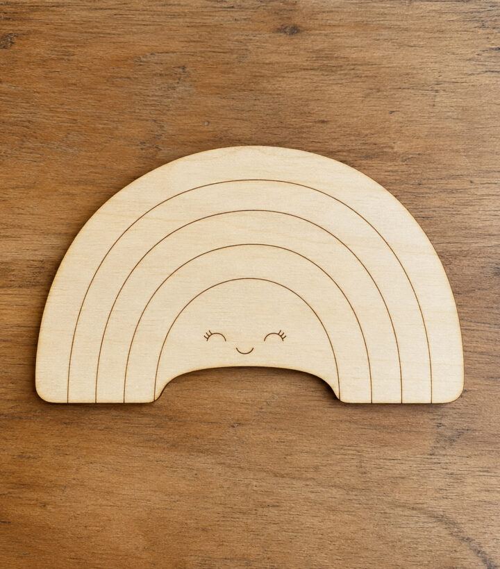 Cute Smiling Rainbow Wooden Cutout