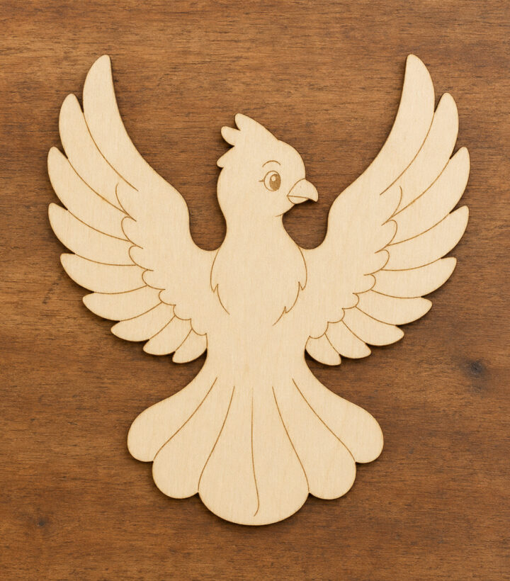 Wooden Phoenix Cutout
