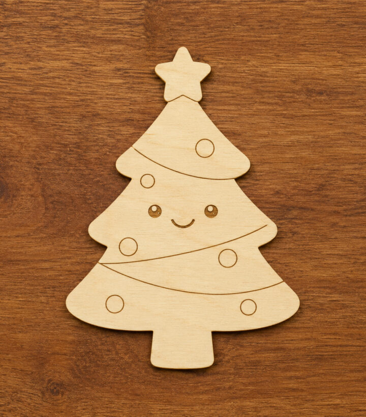Cute Wooden Christmas Tree Cutout