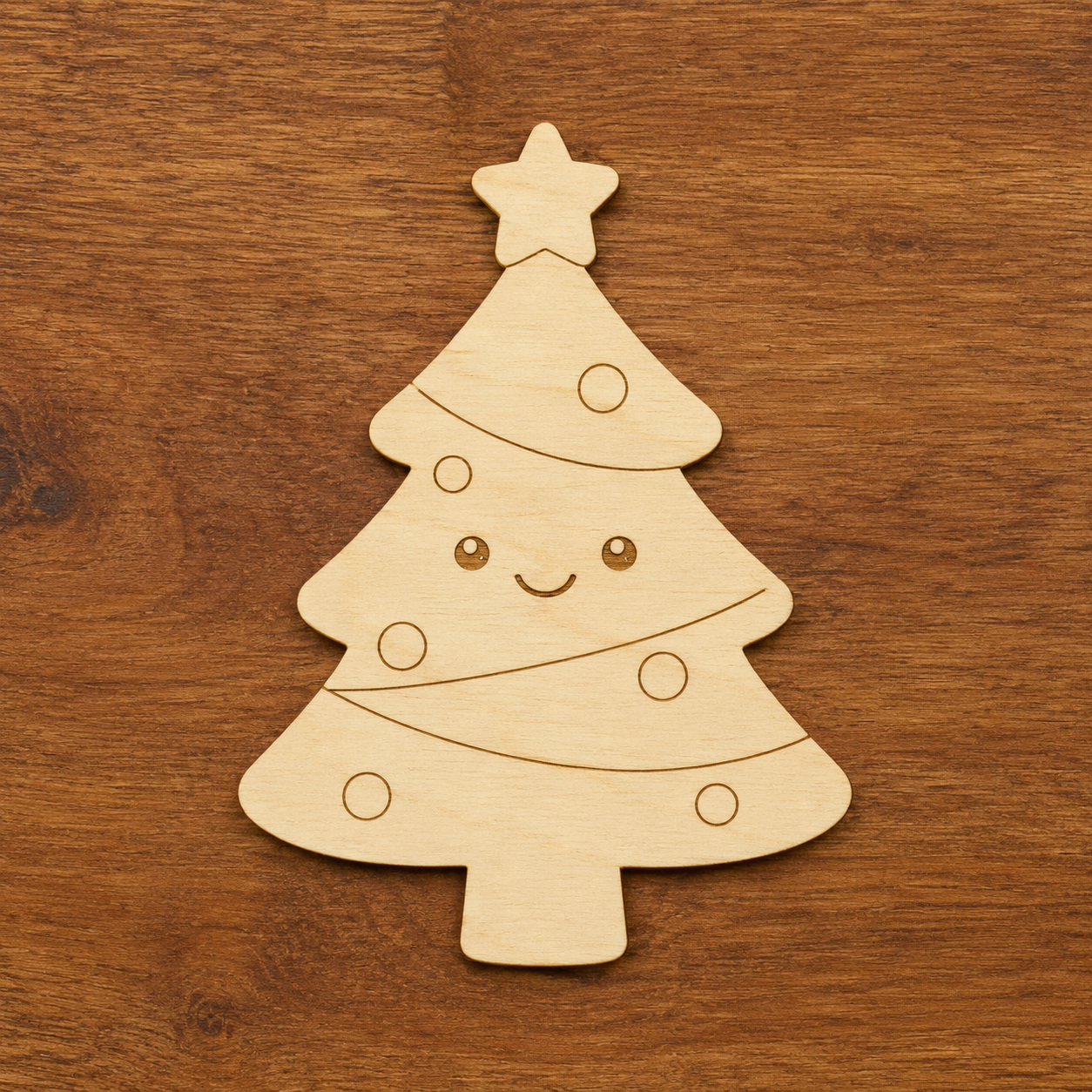 Cute Wooden Christmas Tree Cutout