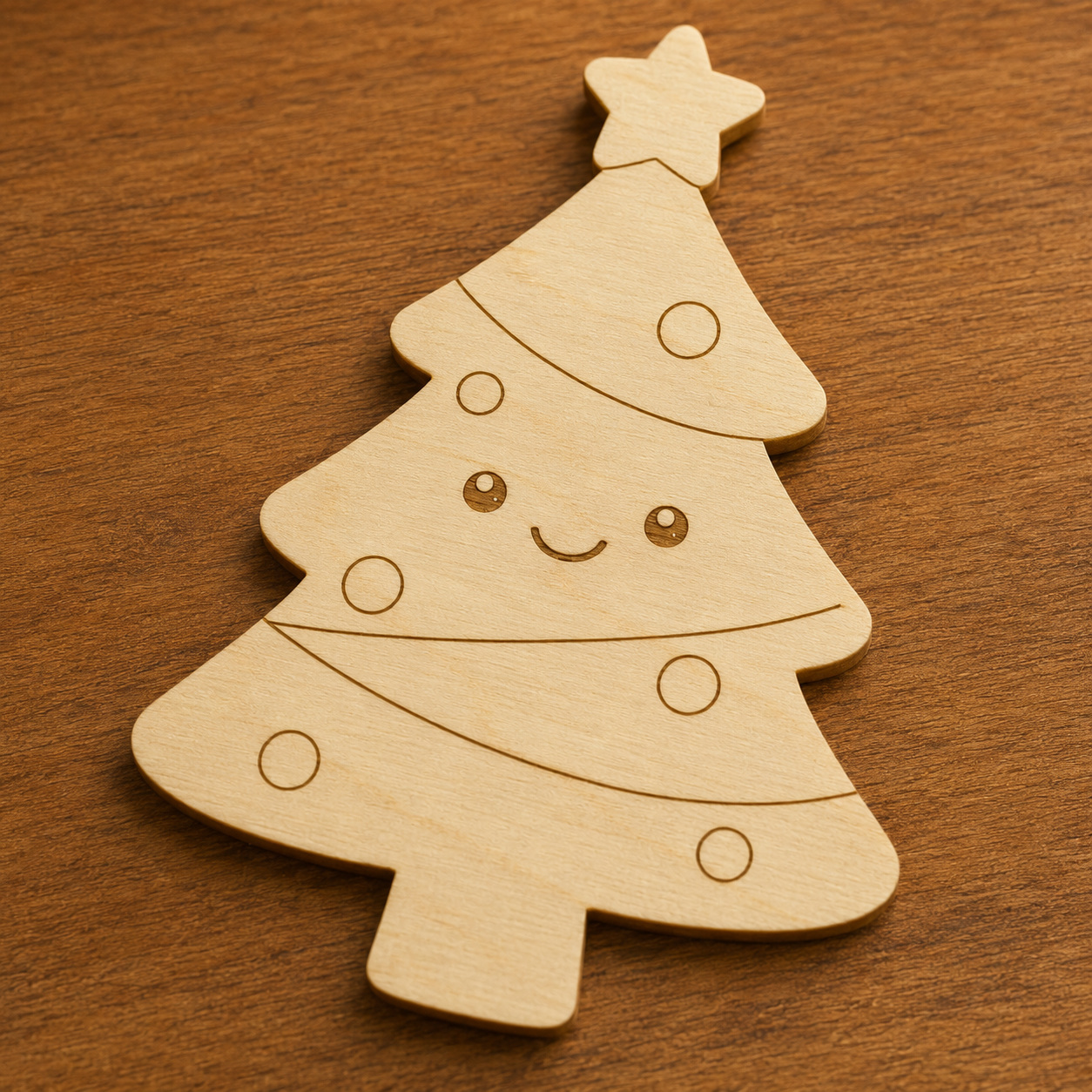 Cute Wooden Christmas Tree Cutout - Image 2