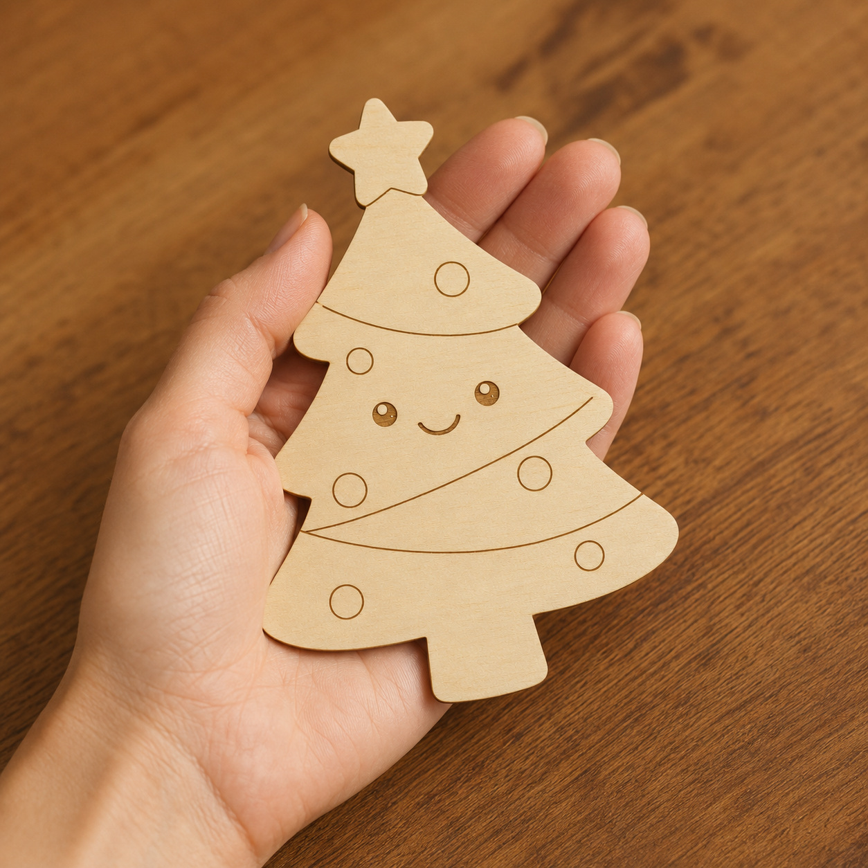 Cute Wooden Christmas Tree Cutout - Image 3