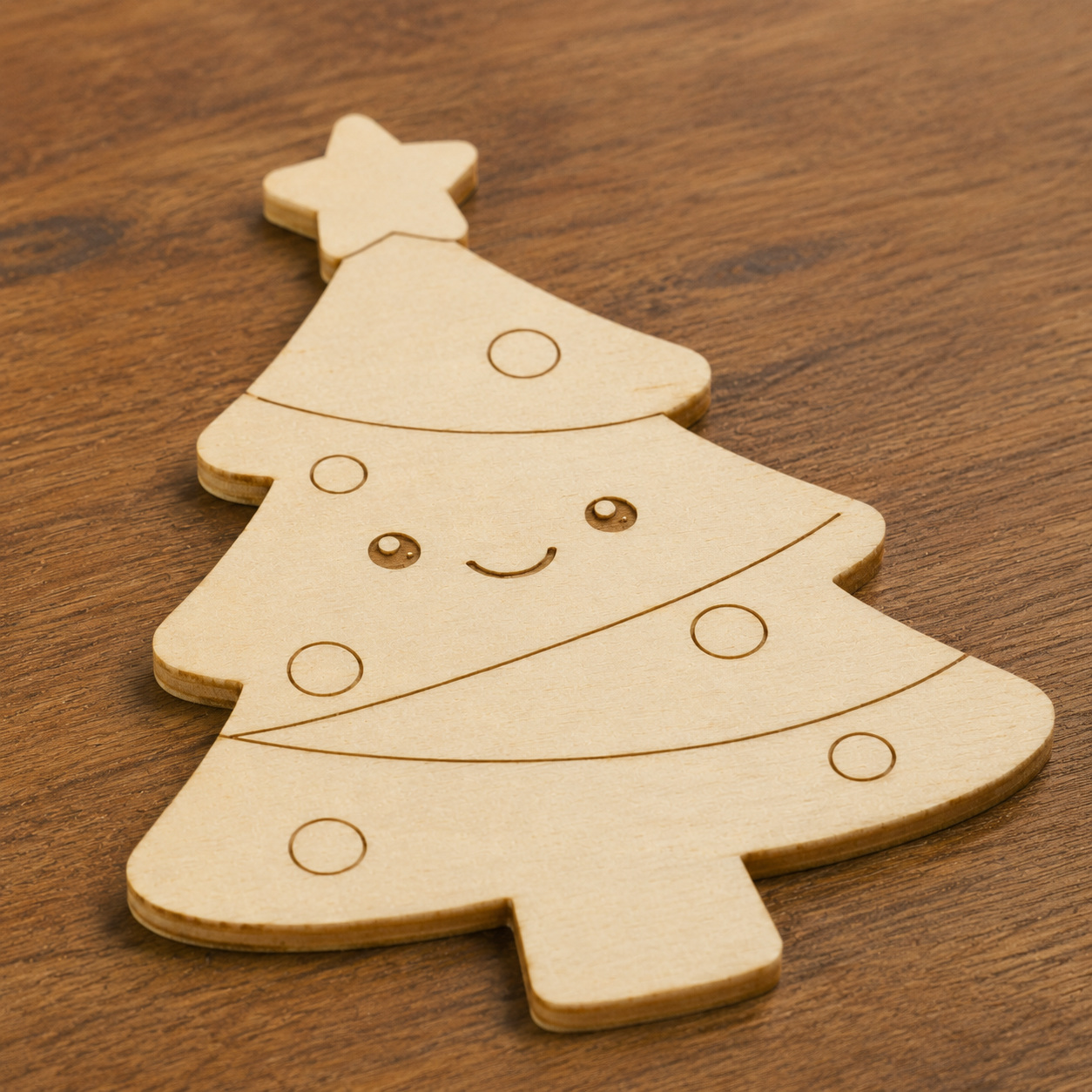 Cute Wooden Christmas Tree Cutout - Image 4