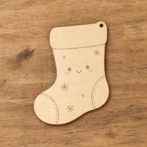 Cute Wooden Christmas Stocking Cutout