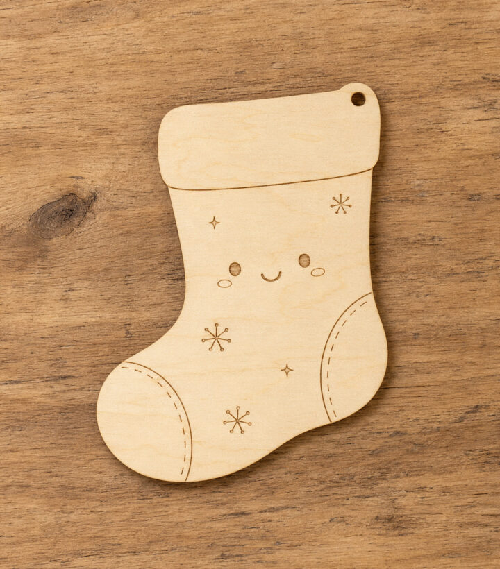 Cute Wooden Christmas Stocking Cutout