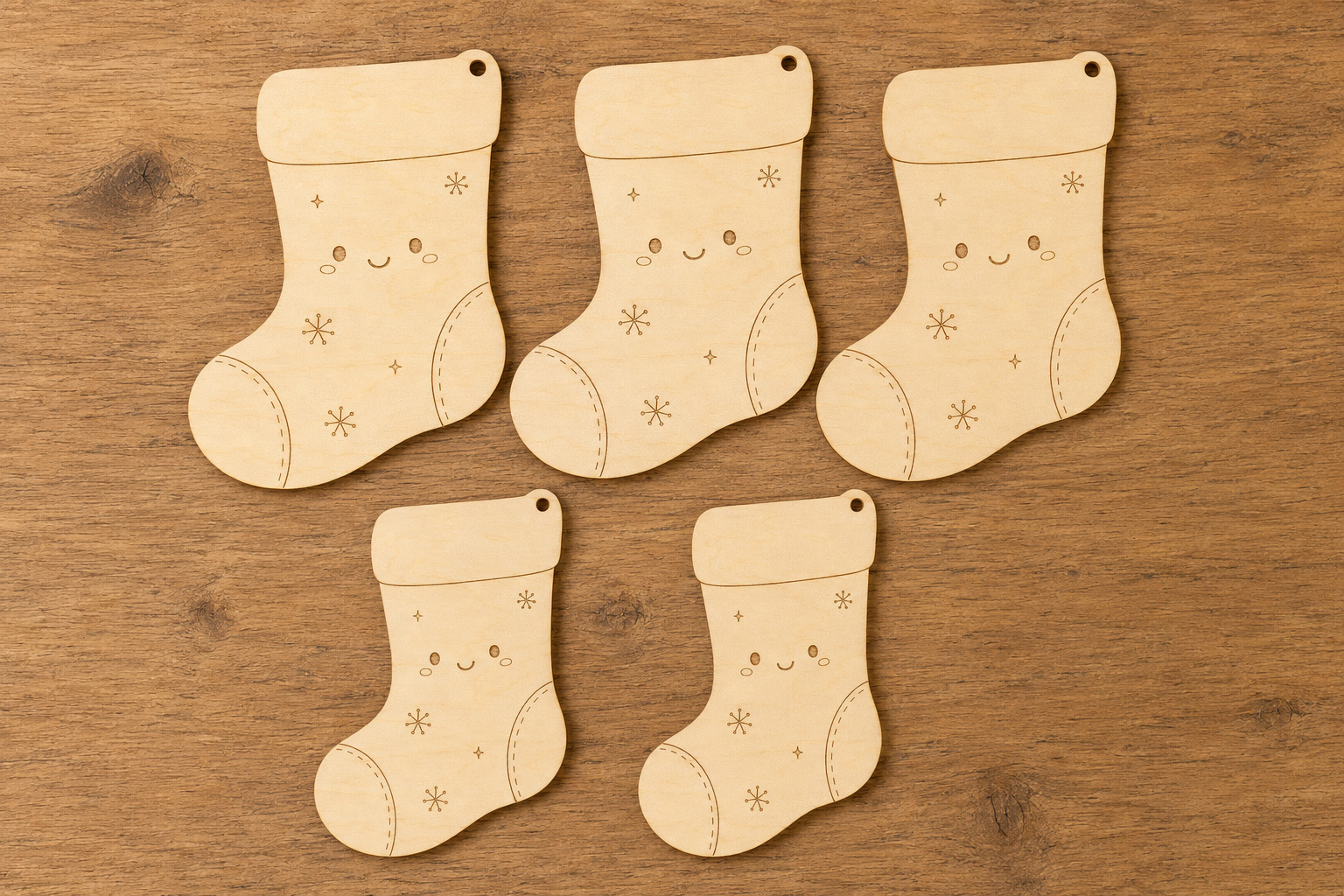Cute Wooden Christmas Stocking Cutout - Image 5