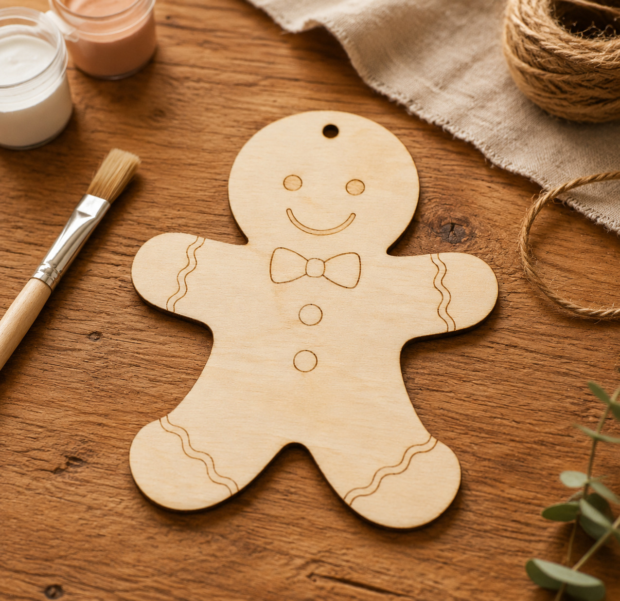 Wooden Gingerbread Man Cutout - Image 7