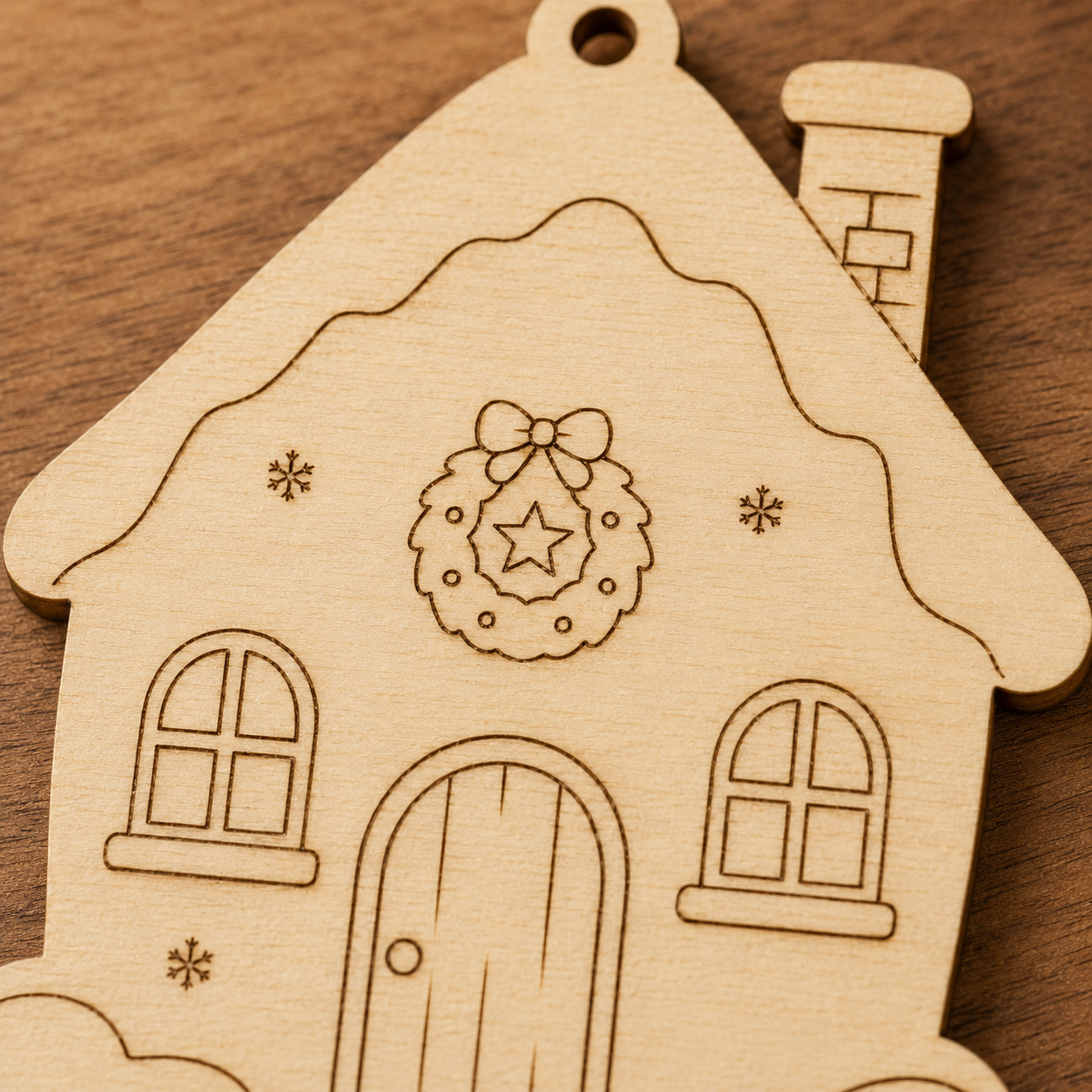 Wooden Christmas House Cutout - Image 2