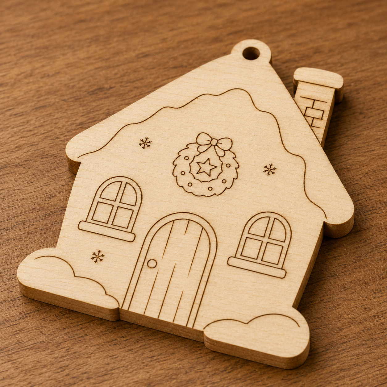 Wooden Christmas House Cutout - Image 4