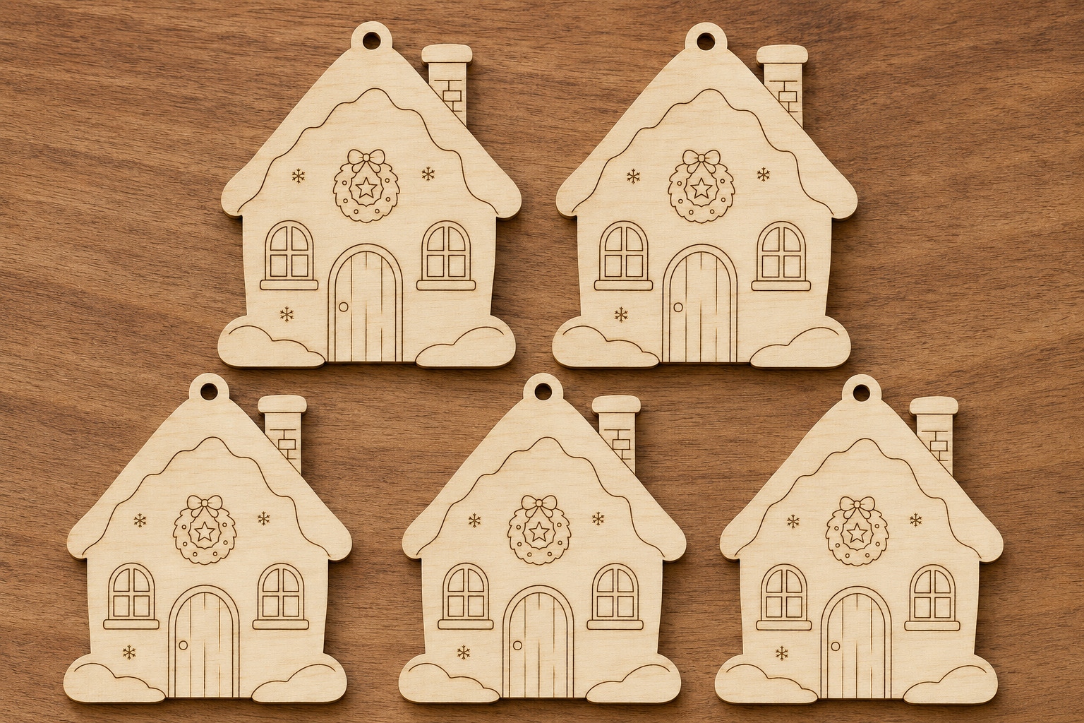 Wooden Christmas House Cutout - Image 5