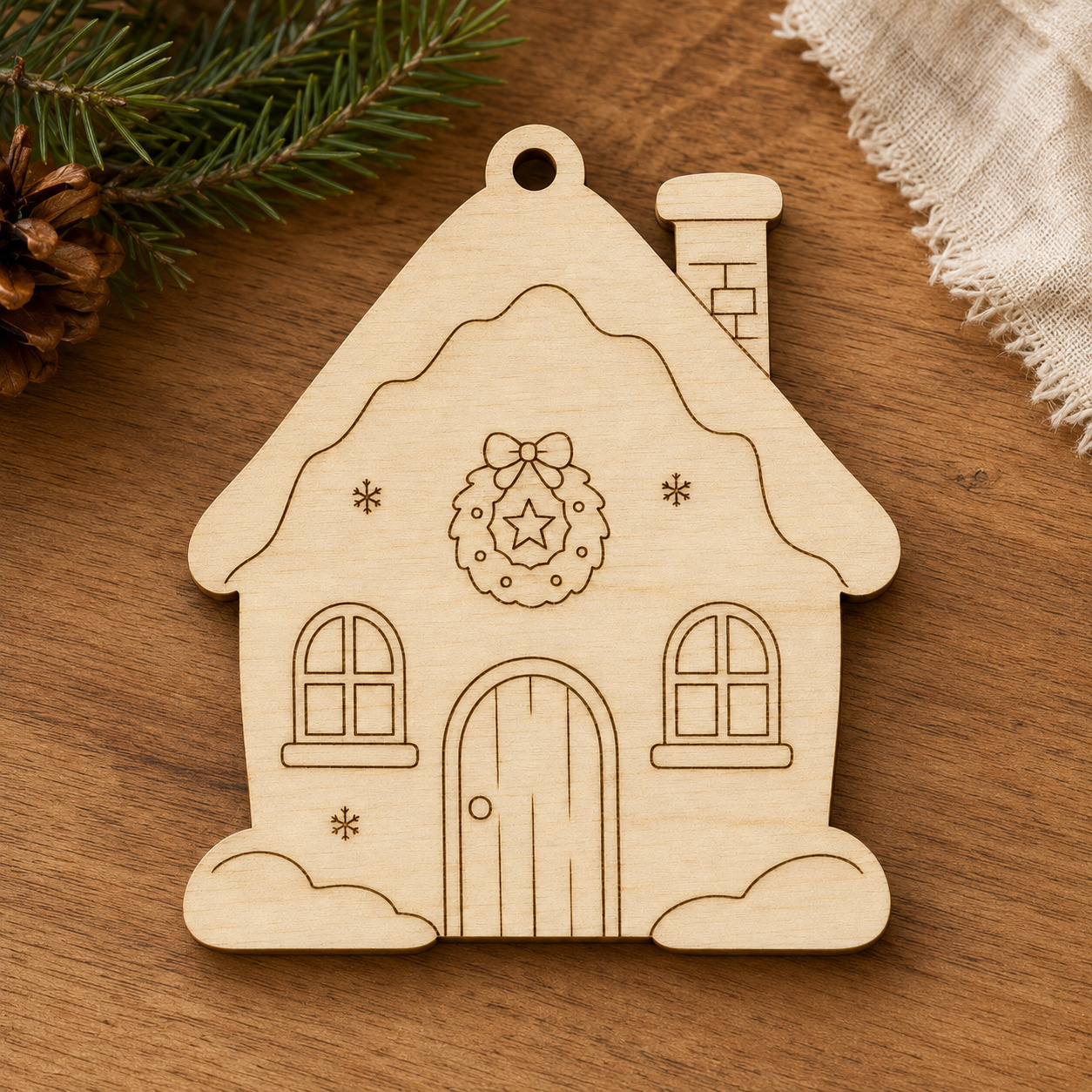 Wooden Christmas House Cutout - Image 6