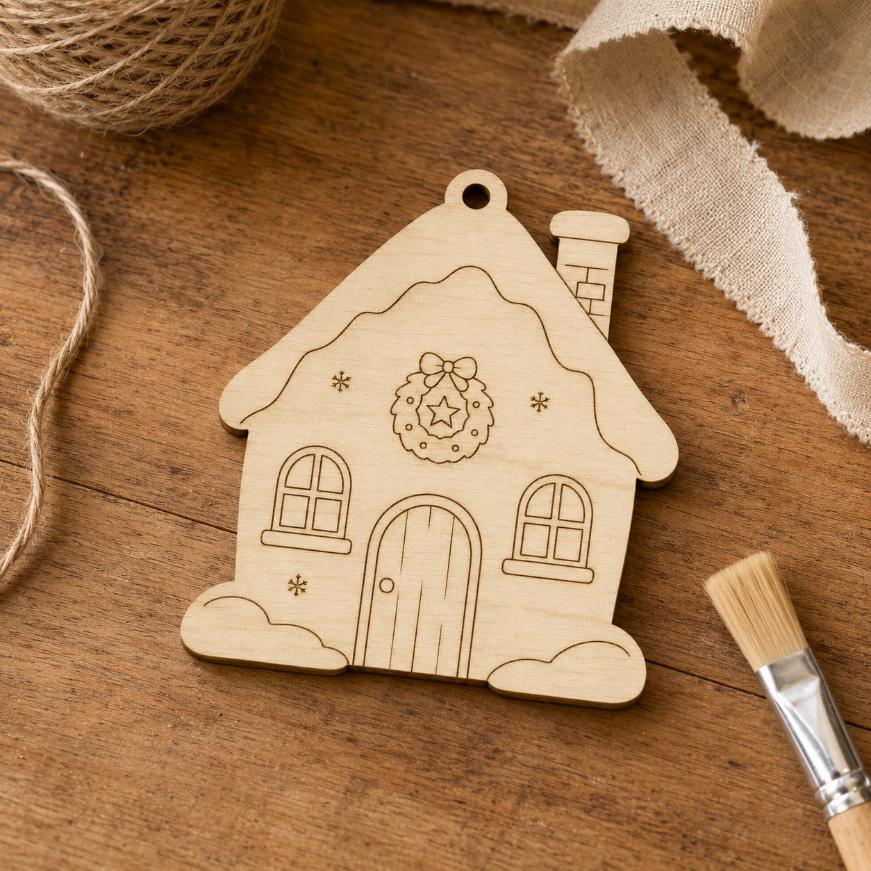 Wooden Christmas House Cutout - Image 7