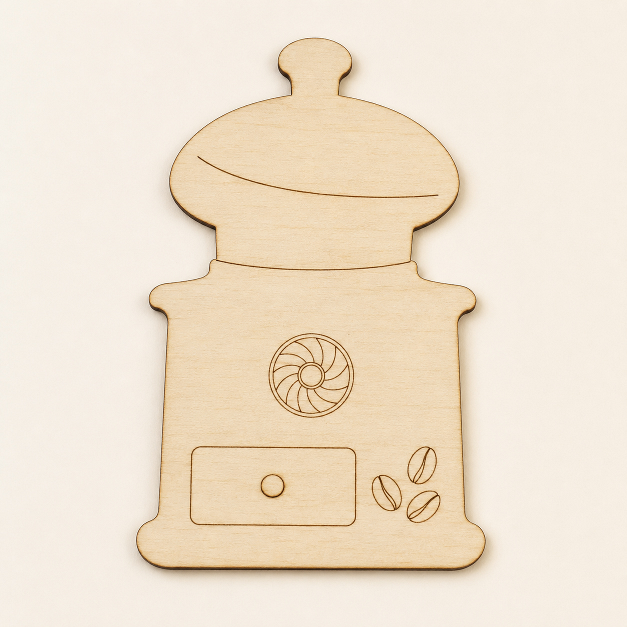 Wooden Vintage Coffee Grinder Cutout