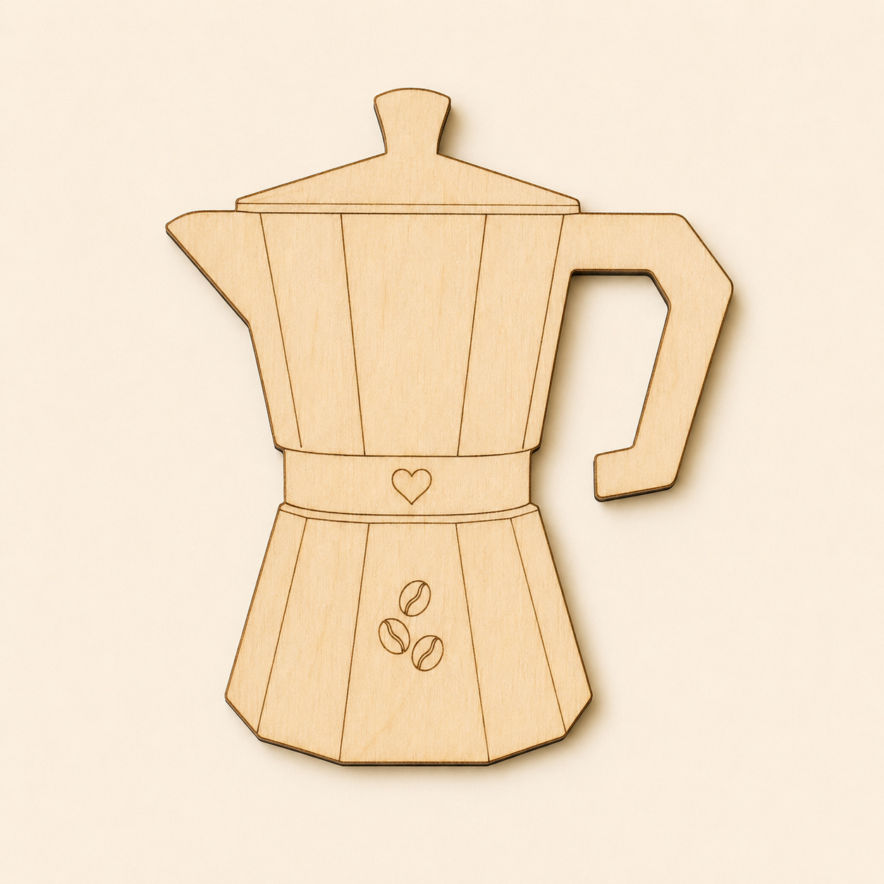 Wooden Moka Pot Cutout