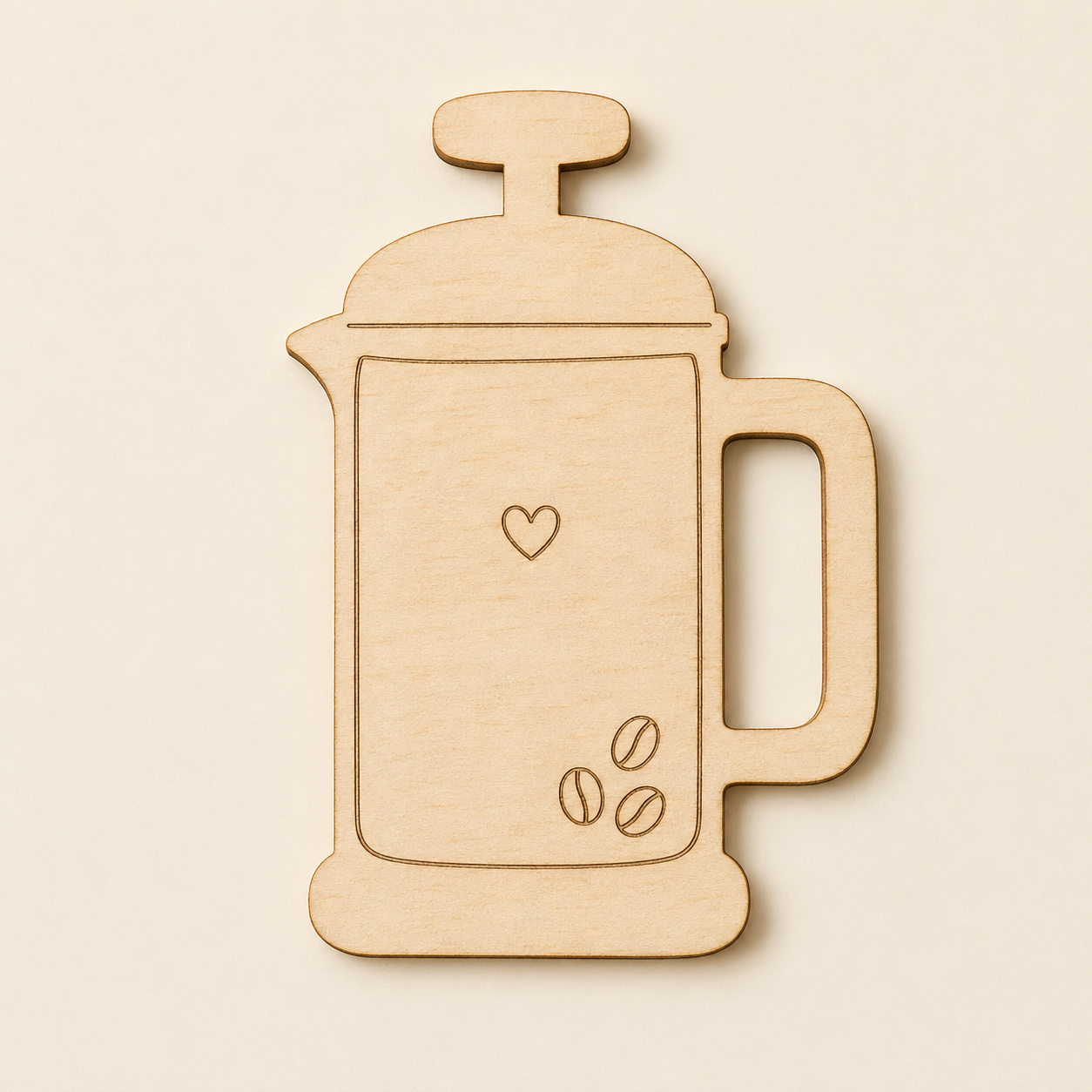 Wooden French Press Cutout