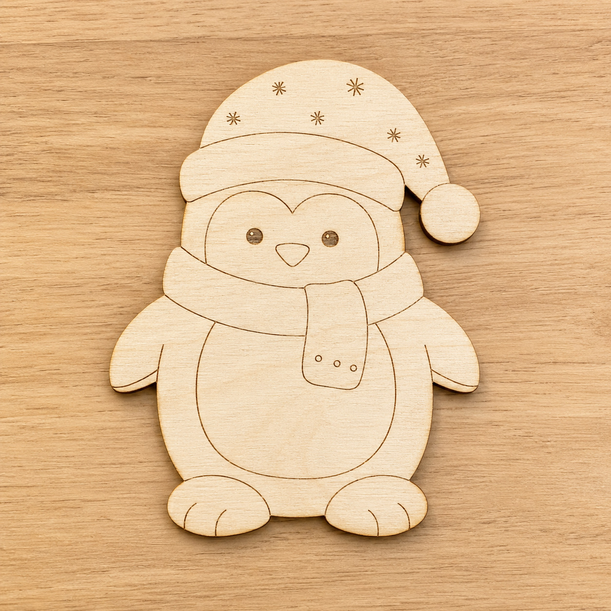 Wooden Christmas Penguin Cutout