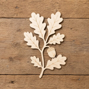 Wooden Oak Leaf Branch Cutout