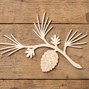 Wooden Pinecone Branch Cutout