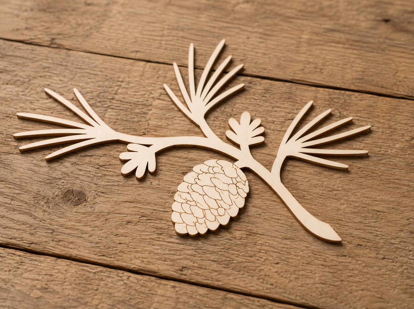 Wooden Pinecone Branch Cutout - Image 4