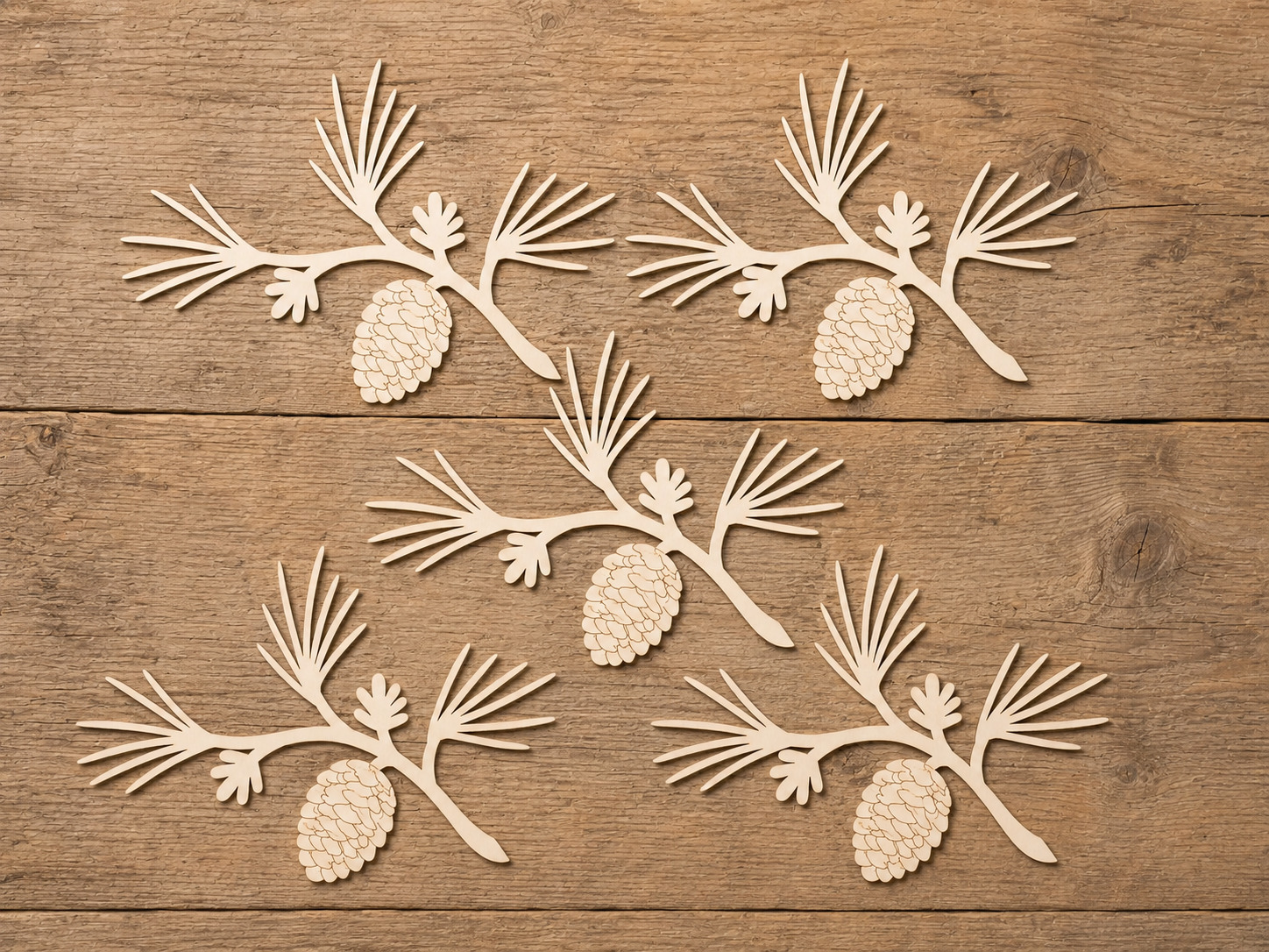 Wooden Pinecone Branch Cutout - Image 5