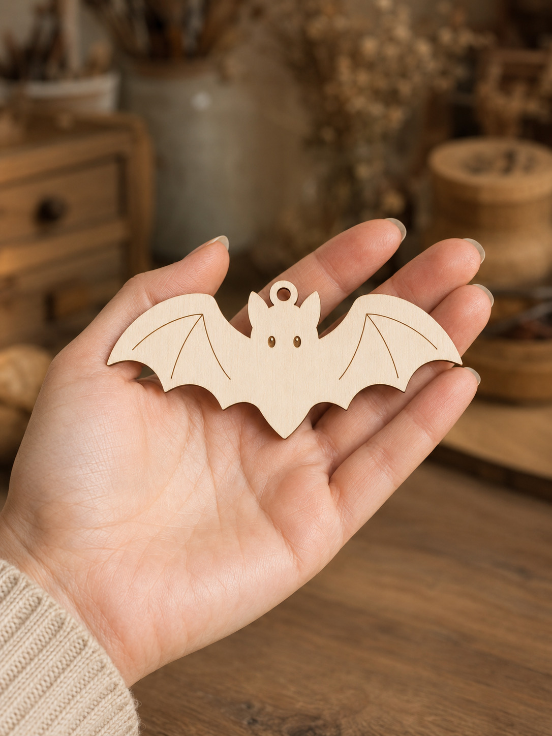 Wooden Bat Ornament Blank - Image 3