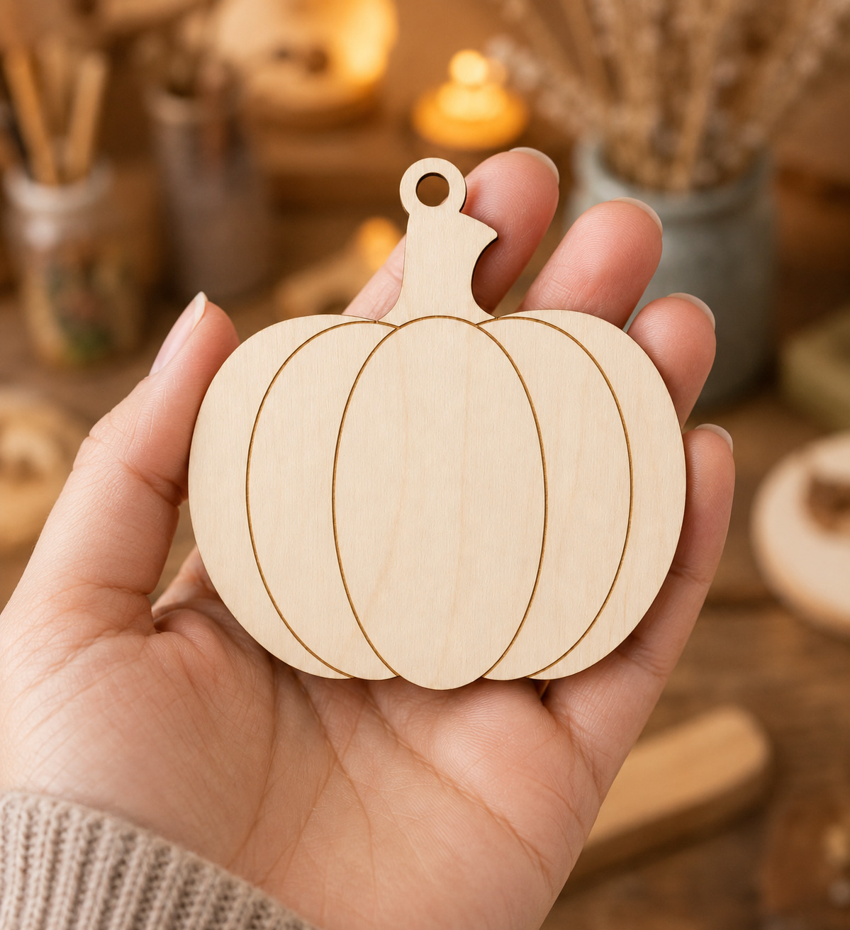 Wooden Pumpkin Ornament Blank - Image 3