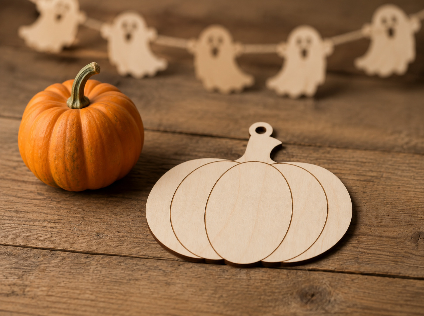 Wooden Pumpkin Ornament Blank - Image 7