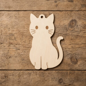 Wooden Black Cat Ornament Blank