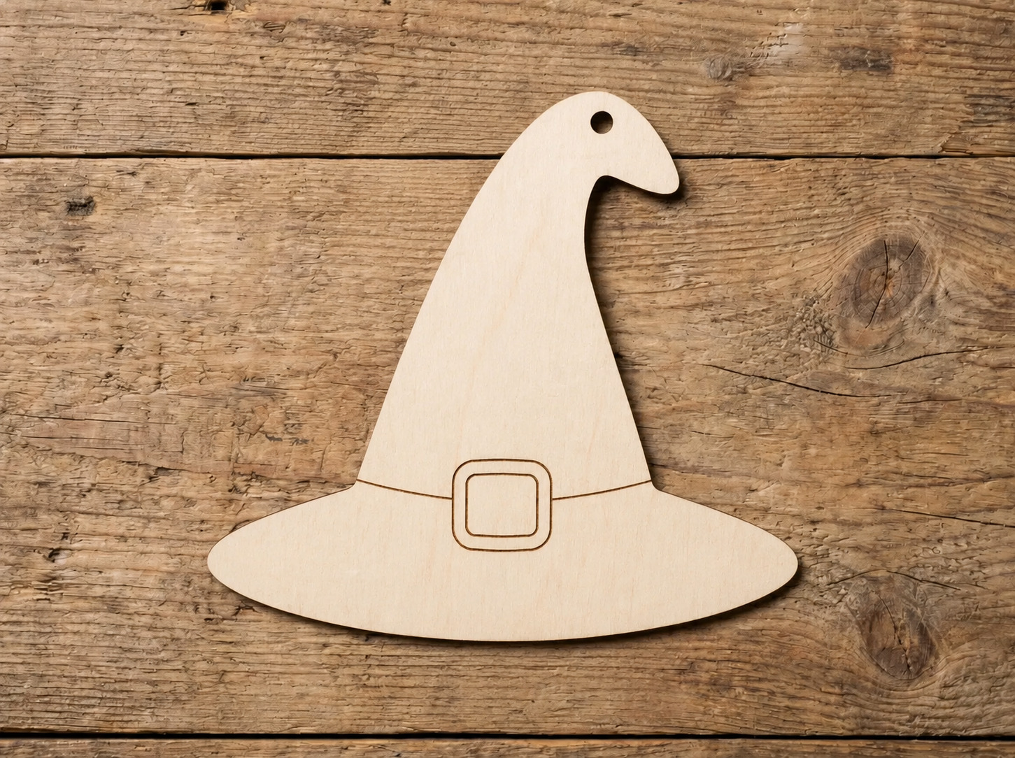 Wooden Witch Hat Ornament Blank