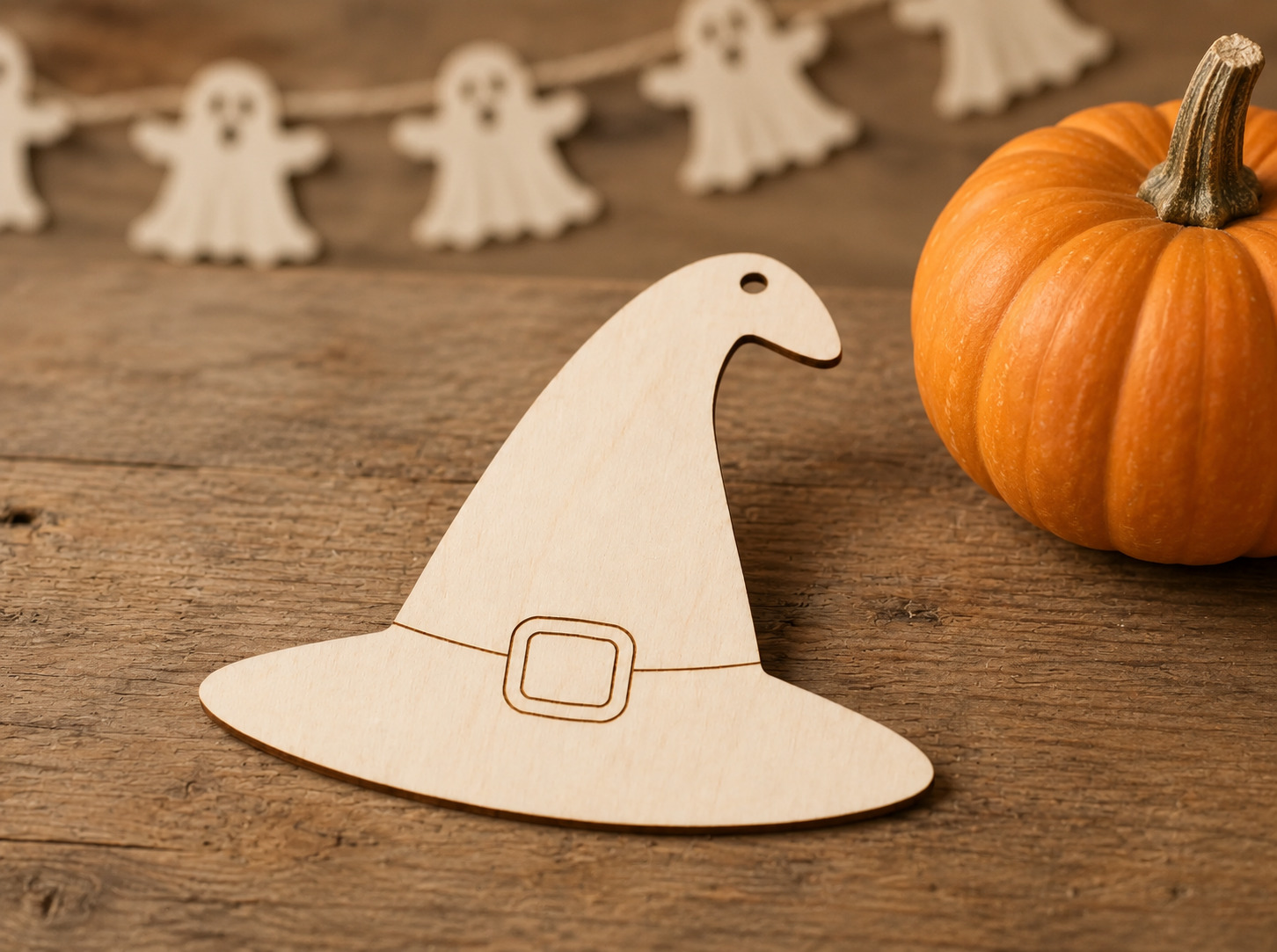 Wooden Witch Hat Ornament Blank - Image 7