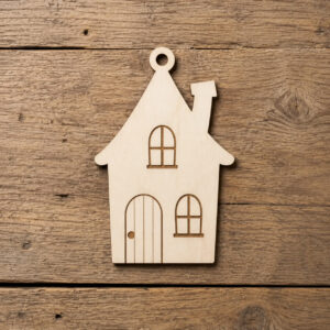 Wooden Haunted House Ornament Blank