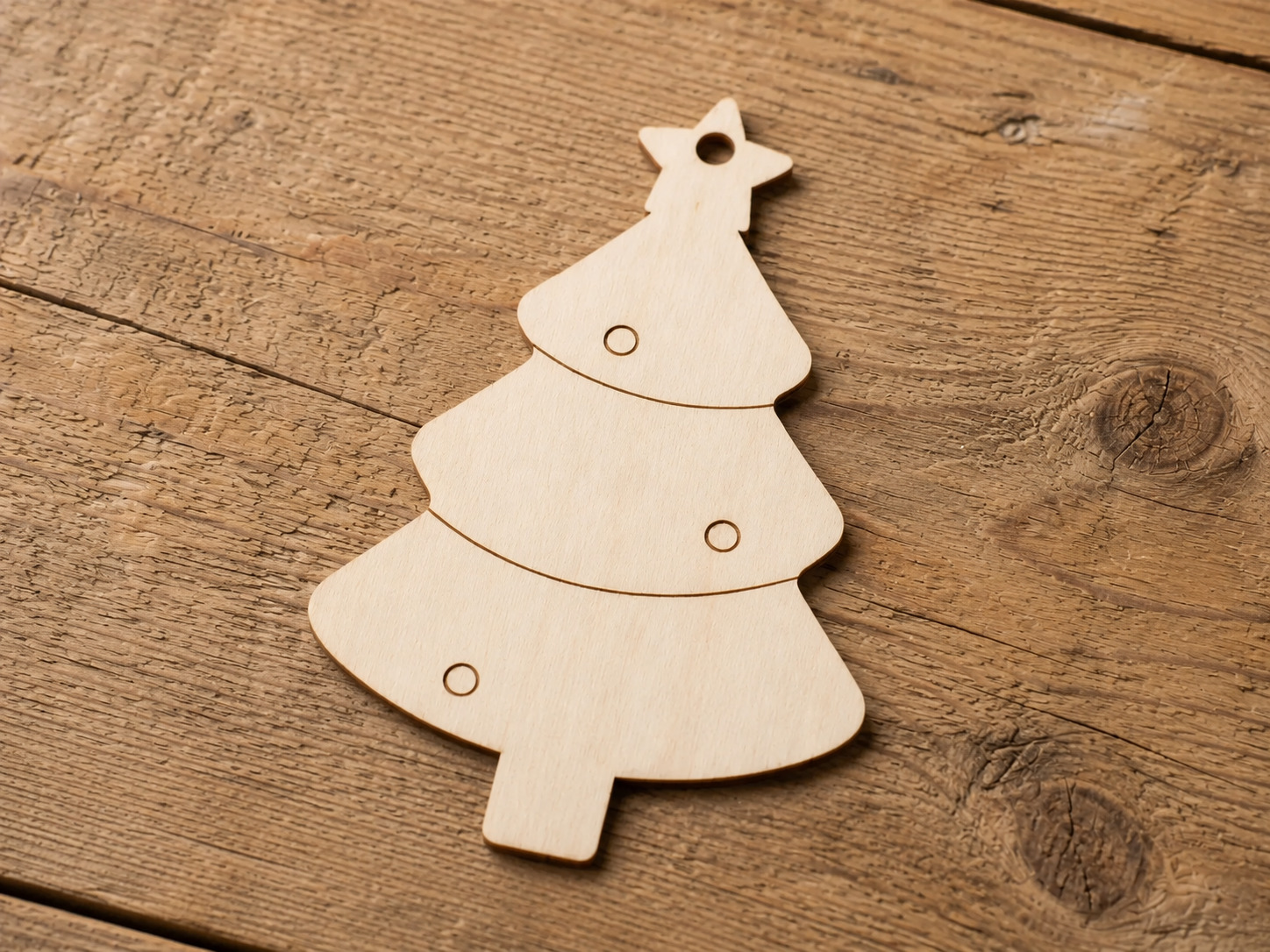 Wooden Christmas Tree Ornament Blank - Image 2