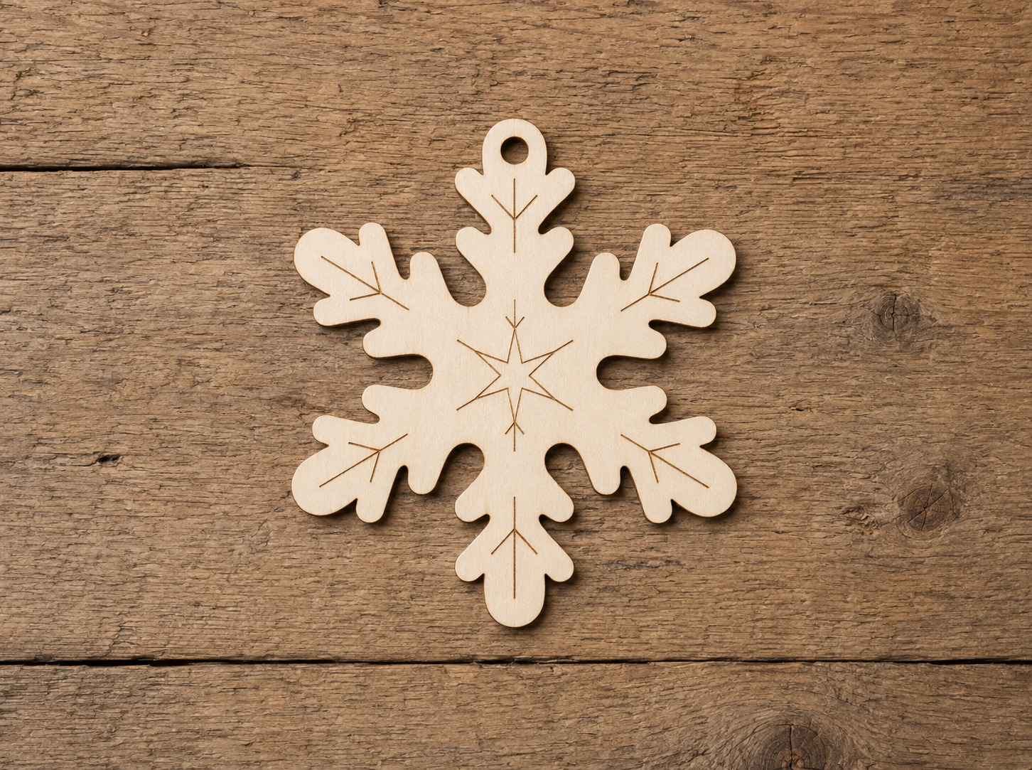 Wooden Snowflake Ornament Blank